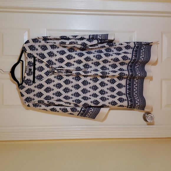 J Valdi Dresses & Skirts - Blue and white swimsuit cover or sundress